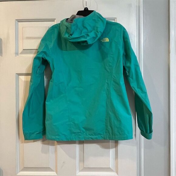The North Face Women's Rain Jacket Size S Teal Green Hooded Lightweight - Picture 4 of 5